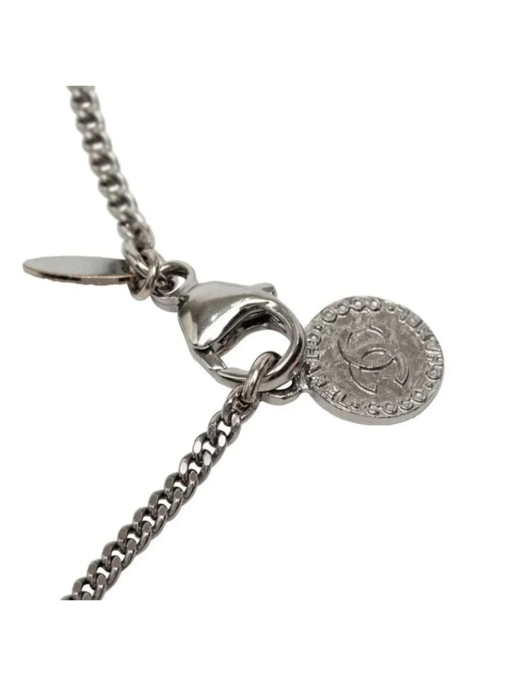 Chanel CC Logo Pendant 14c Silver Metal